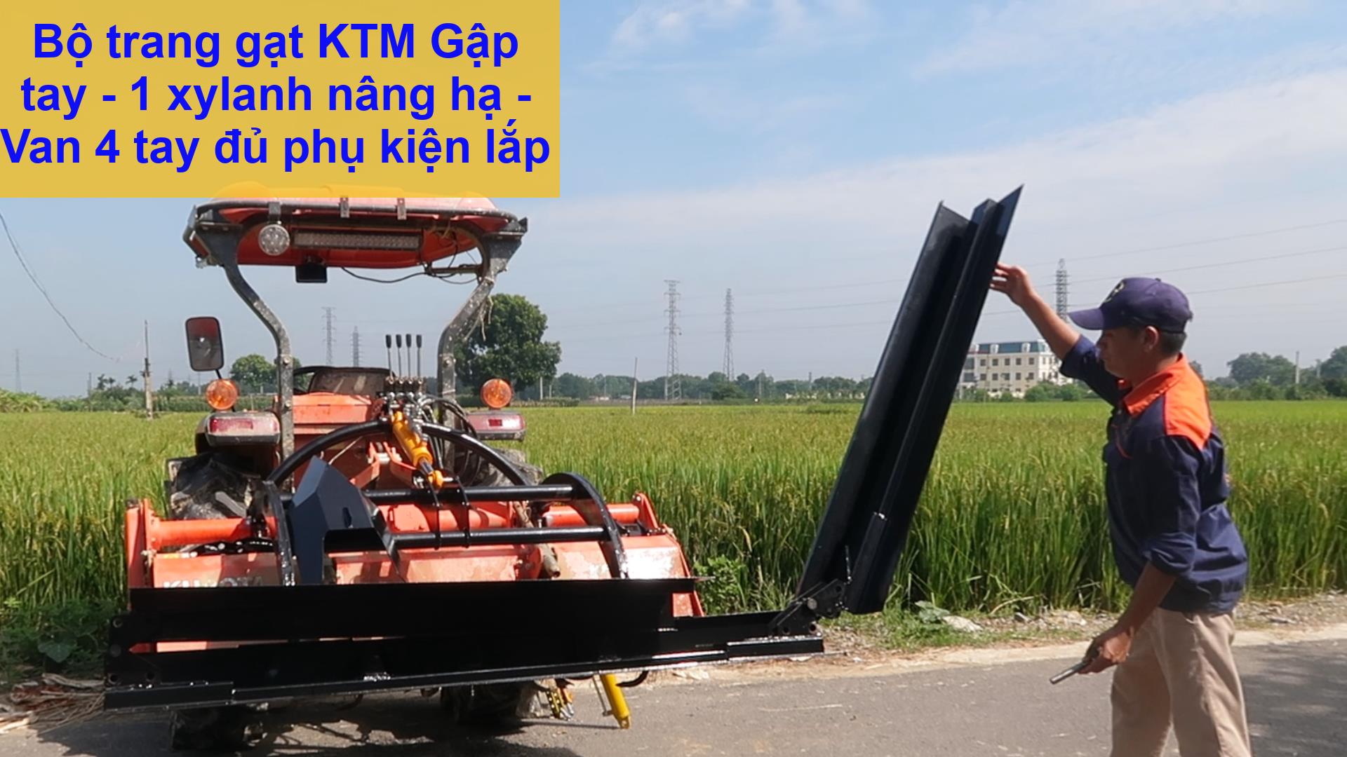 Trang Gạt Gập bằng tay nâng bằng xylanh KTM - van 4 tay đủ phụ kiện lắp